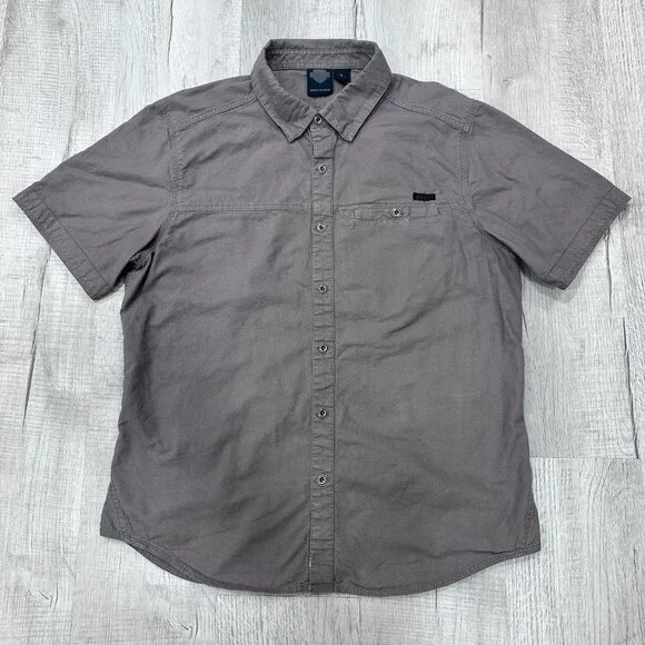 Harley Davidson Shirt Mens Large Short Sleeve Gray HDMC Button Down Biker - Picture 5 of 11